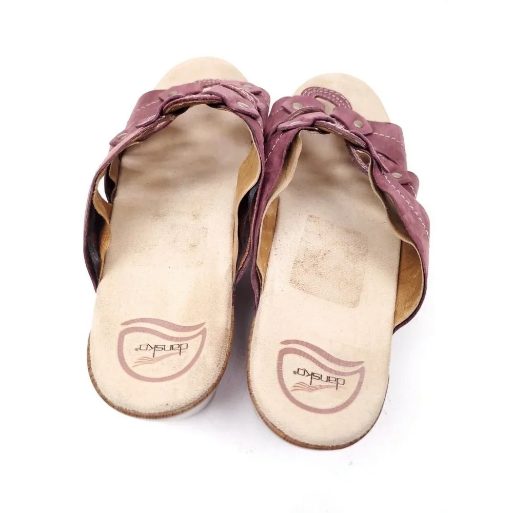 Dansko Serena Floral Leather Slip On Wedge Sandals Women’s US 11.5-12 EU 42